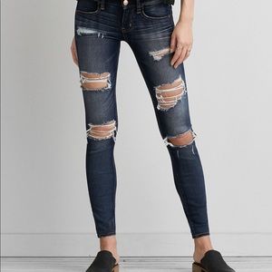 Ae X super low rise denim jeggings